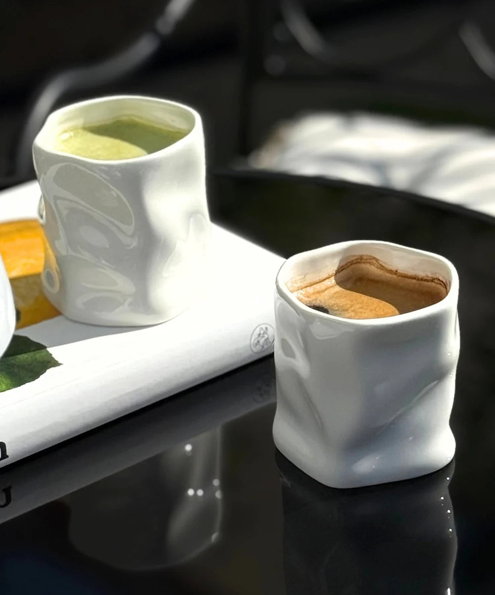„Diamond“ Keramik Becher Weiß