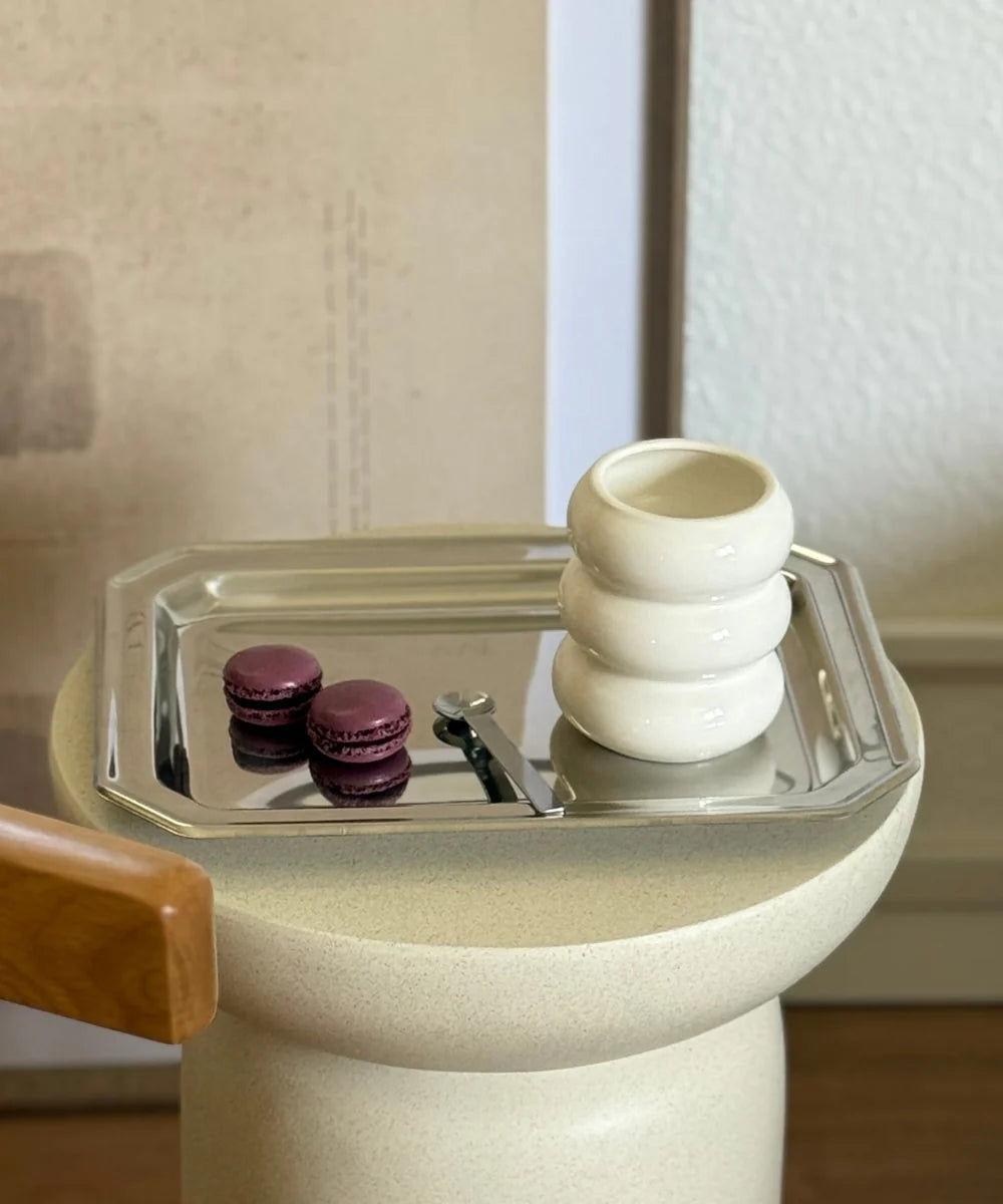 „Wave“ Keramik Becher Weiß