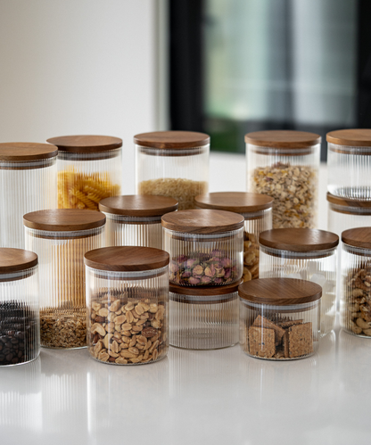 Vorratsgläser Akazie Stripe bundles