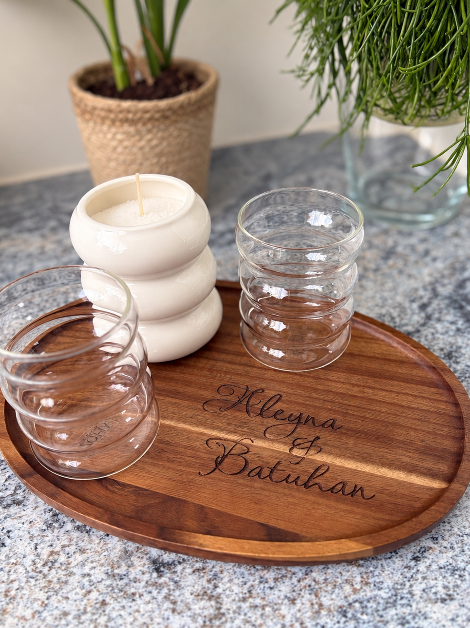 Geschenkeset „ Waves“ mit Akazieholz & Gravur