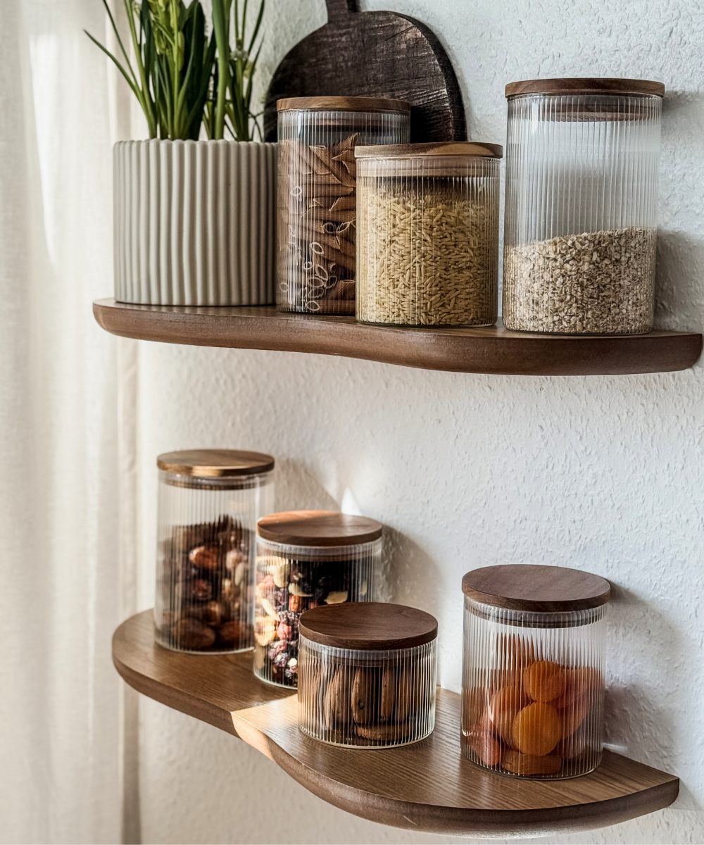 Vorratsgläser Akazie Stripe bundles